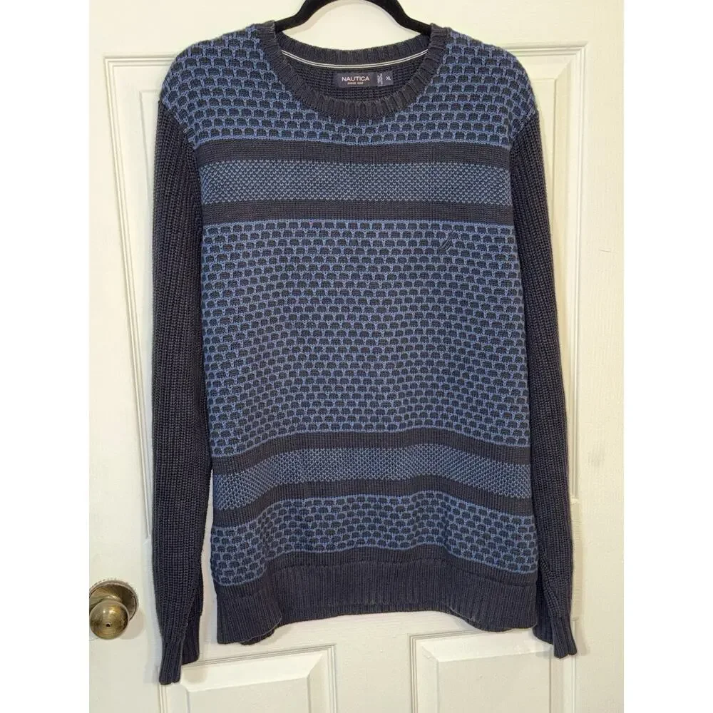 Nautica Men’s Heavy Crewneck Pullover Long Sleeve Sweater 100%‎ Cotton Size XL